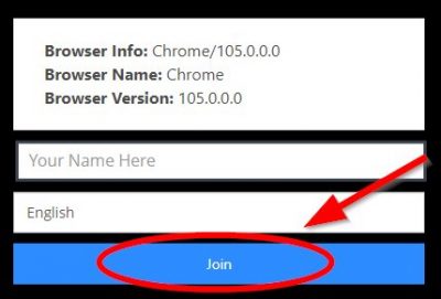 Gumb join za prijavo ZOOM
