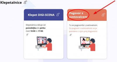 Gumb svetovalec DIGI-SCENA